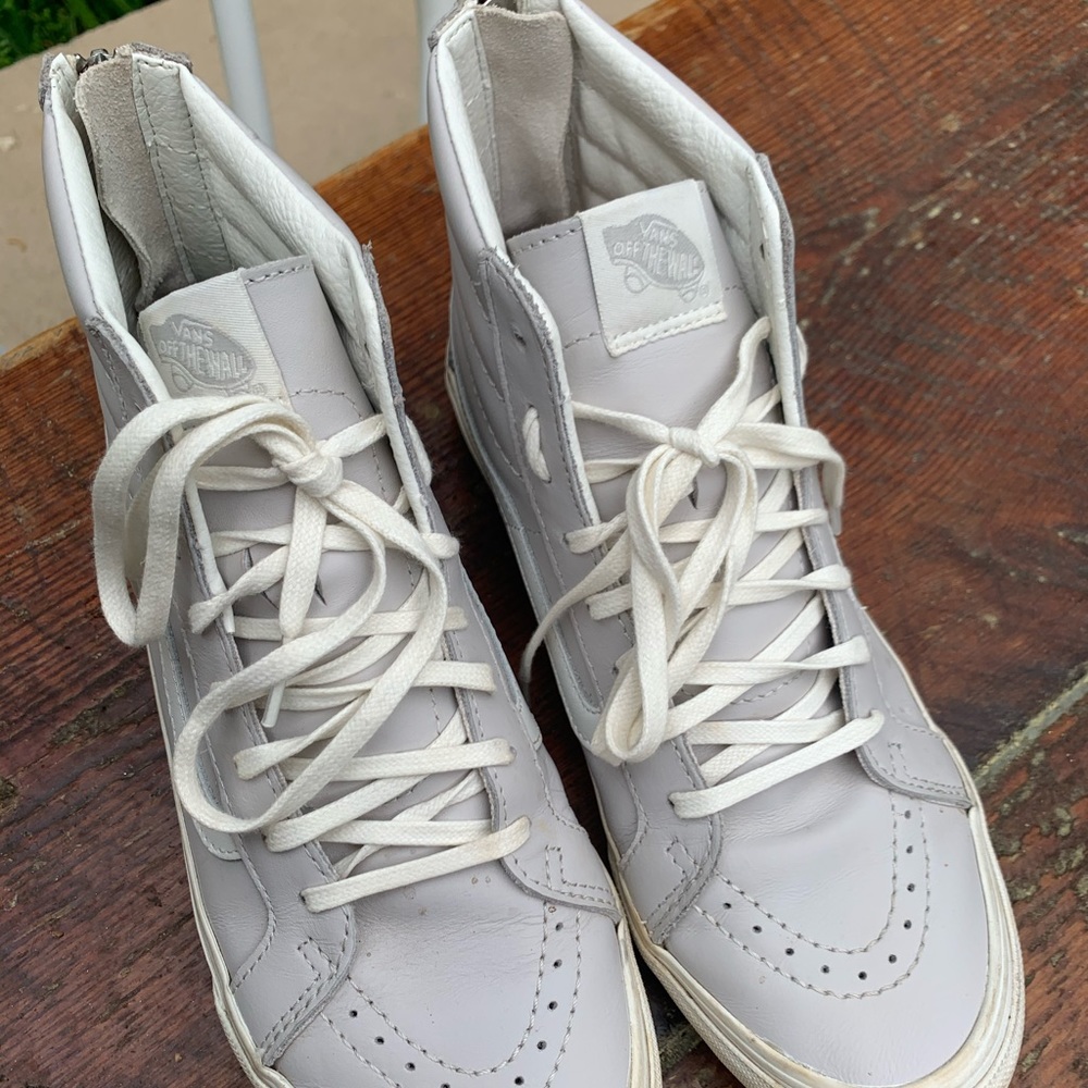 Grayish high top Vans size 8.5 womens/ 7 in mens